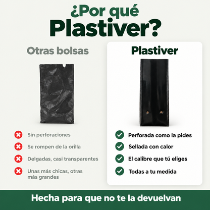 Bolsa Negra para Vivero, Resistente y a tu Medida